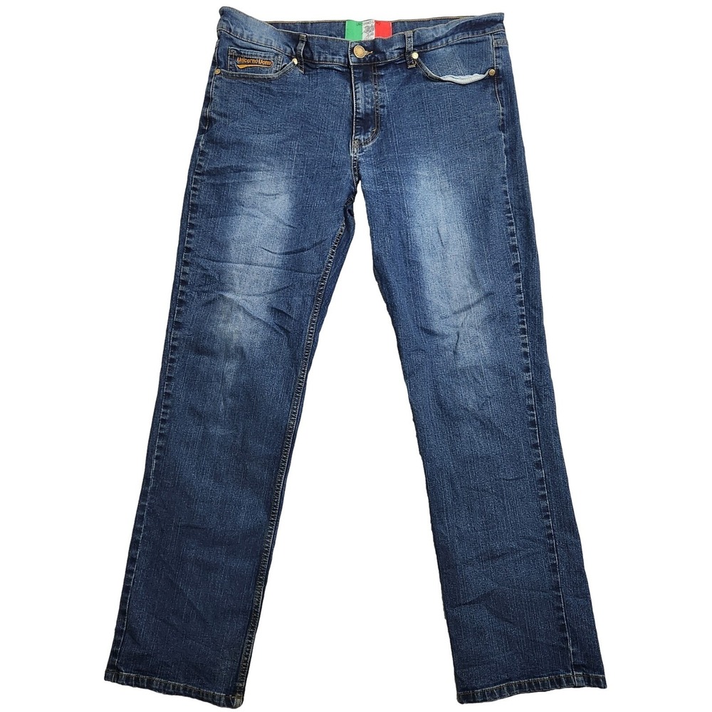 Unicorno Uomo Italia Jeans Men's 38x30 Blue Denim‎ Straight Leg Made in Italy